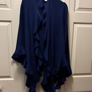 Coldwater Creek Purple Ruffle-Edge Cascade Cape